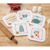 Herrschners Retro Kitchen Pot Holders Stamped Cross-Stitch Herrschners Retro Kitchen Pot Holders Stamped Cross-Stitch