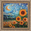 Abris Art Sunflowers in Night's Embrace Bead Kit & Frame Stamped Embroidery Abris Art Sunflowers in Night's Embrace Bead Kit & Frame Stamped Embroidery