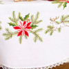 Herrschners Pink Poinsettia Round Table Topper Stamped Embroidery Kit