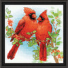 RIOLIS Red Cardinals Kit & Frame Counted Cross-Stitch Kit RIOLIS Red Cardinals Kit & Frame Counted Cross-Stitch Kit