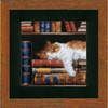 Vervaco Cat Sleeping on Bookshelf Counted Cross-Stitch Kit Vervaco Cat Sleeping on Bookshelf Counted Cross-Stitch Kit