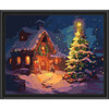 Figured Art Snowy Christmas Cottage Paint by Number Kit Figured Art Snowy Christmas Cottage Paint by Number Kit