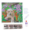 Crystal Art Floral Pup Diamond Painting