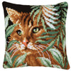 Vervaco Cat Between Leaves Cushion Needlepoint Vervaco Cat Between Leaves Cushion Needlepoint