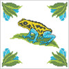 Herrschners Tropical Frogs Quilt Blocks Stamped Cross-Stitch