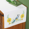Herrschners Backyard Blue Jay Dresser Scarf Stamped Cross-Stitch