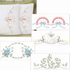 Herrschners Spring 2026 Revival Pillowcase Pairs, Set of 5 Stamped Embroidery