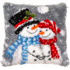 Vervaco Snowmen Pillow Cover Latch Hook Kit