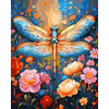 Adbrain Floral Dragonfly Paint by Number Kit