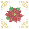 Herrschners Holiday Poinsettia Quilt Block Stamped Cross-Stitch