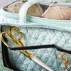 Herrschners Quilted Yarn Vinyl Top Bag -Petite Paisley Mint