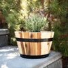 Round Wooden Farmhouse Planter