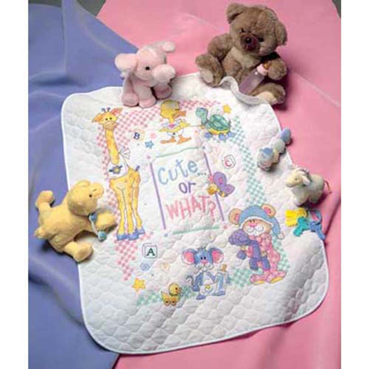 Dimensions Stamped Cross Stitch Baby Quilt Kit- Now I Lay Me Down To  Sleep-New