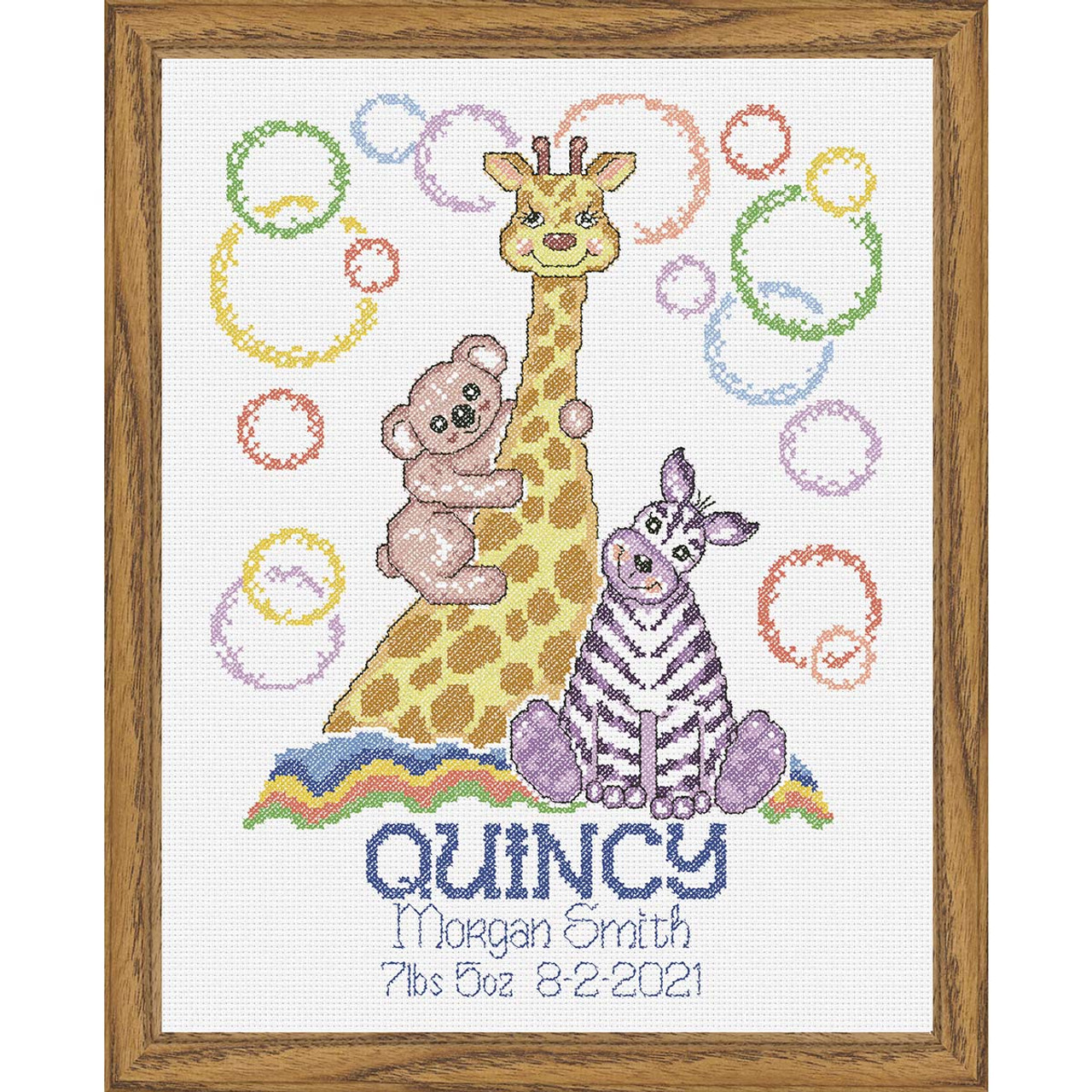 Baby by Herrschners Rainbow Balloons Quilt Stamped Cross-Stitch Kit