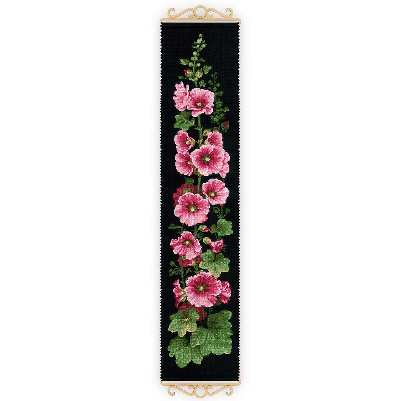 RIOLIS Mallow & Hollyhocks Bell Pull Counted Cross-Stitch Kit