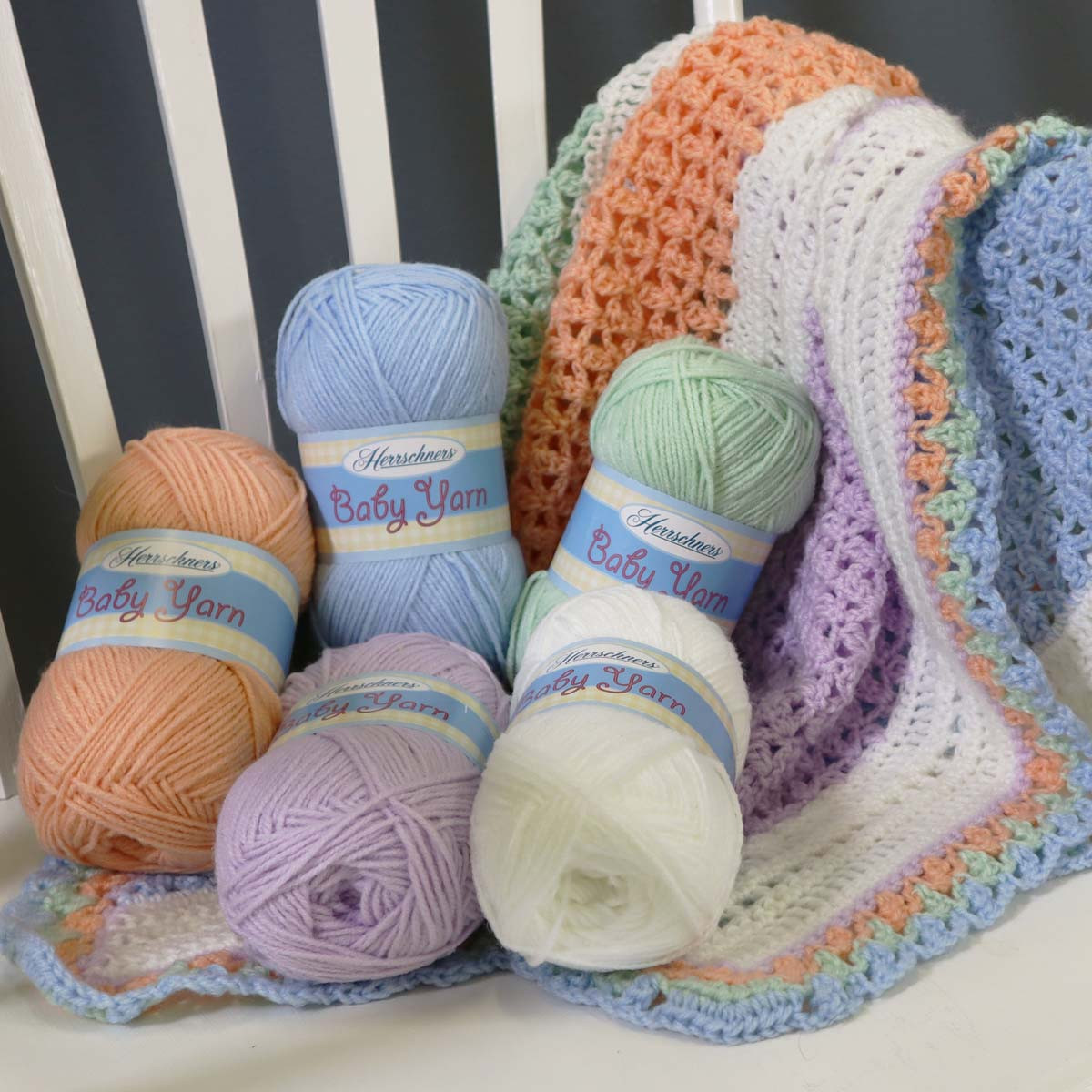 Herrschners Lollipops Baby Blanket Crochet Kit