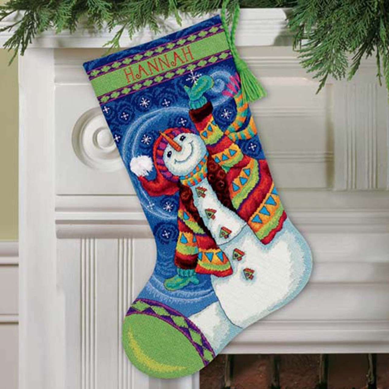 Dimensions Christmas Holiday Needlepoint Stocking Kit,WAITING FOR  SANTA,9084,16