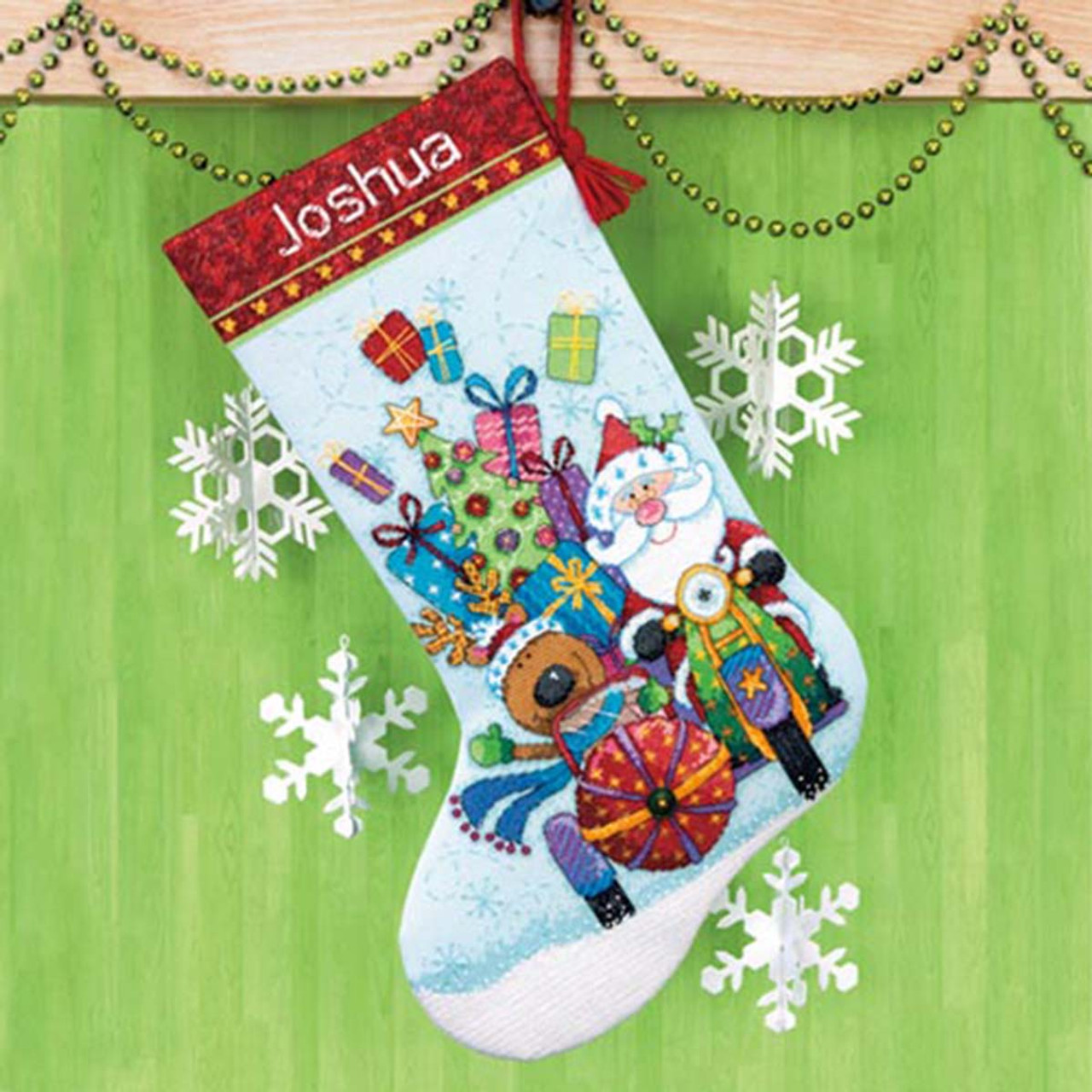 Dimensions Santa's Sidecar Stocking Counted Cross-Stitch Kit