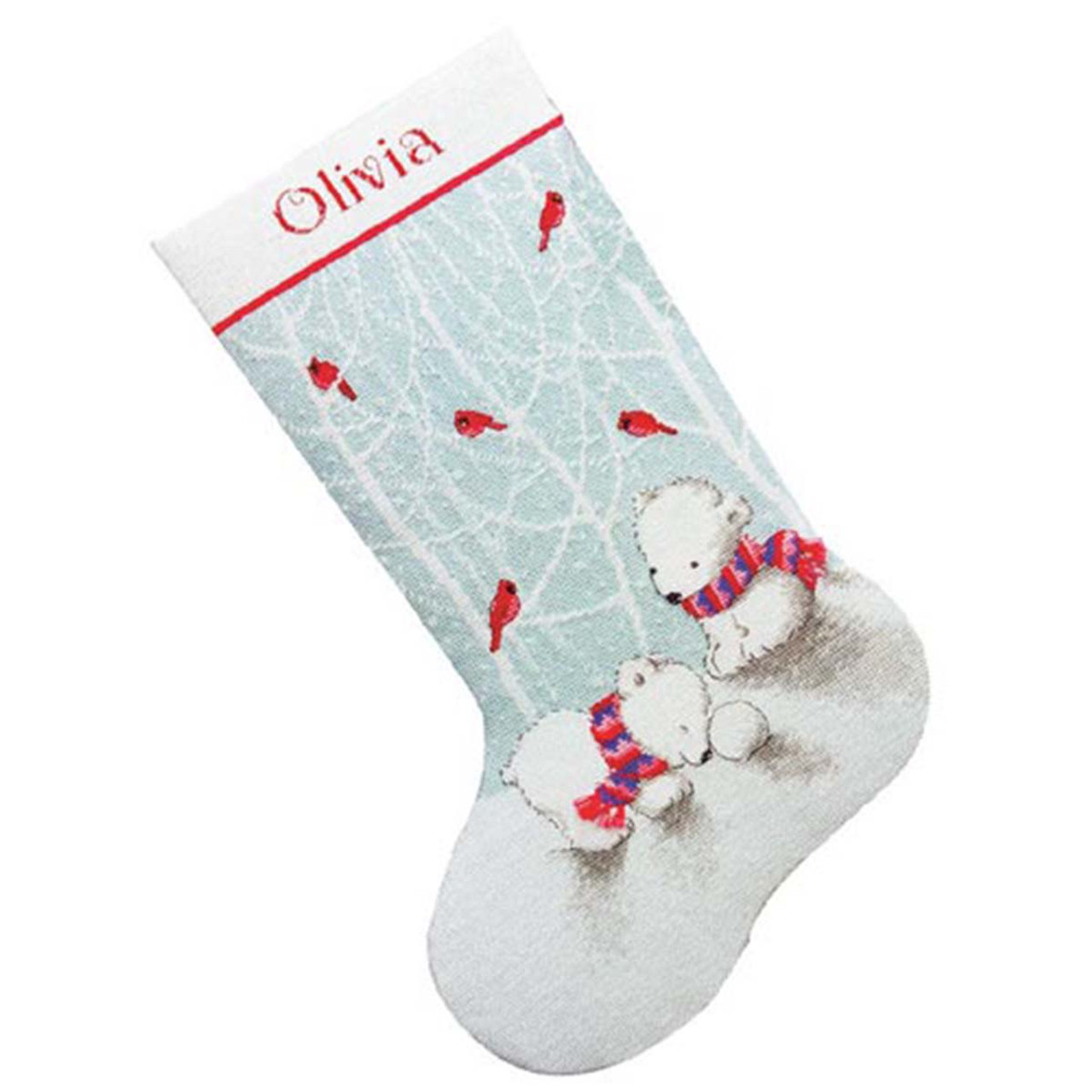 Christmas Stocking, Santa & Snowman, cross stitch kit (Dimensions)