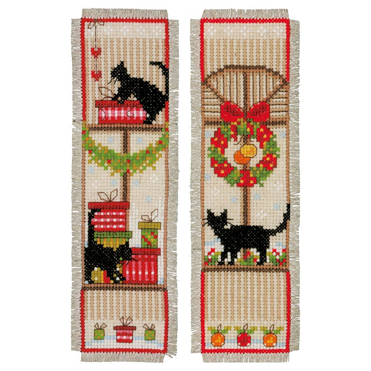 FREEBLOSS 6 Set Cross Stitch Bookmark Counted Cross Stitch Kit with 6  Different Christmas Patterns Embroidery Kit with Instruction DIY Bookmark  Kit