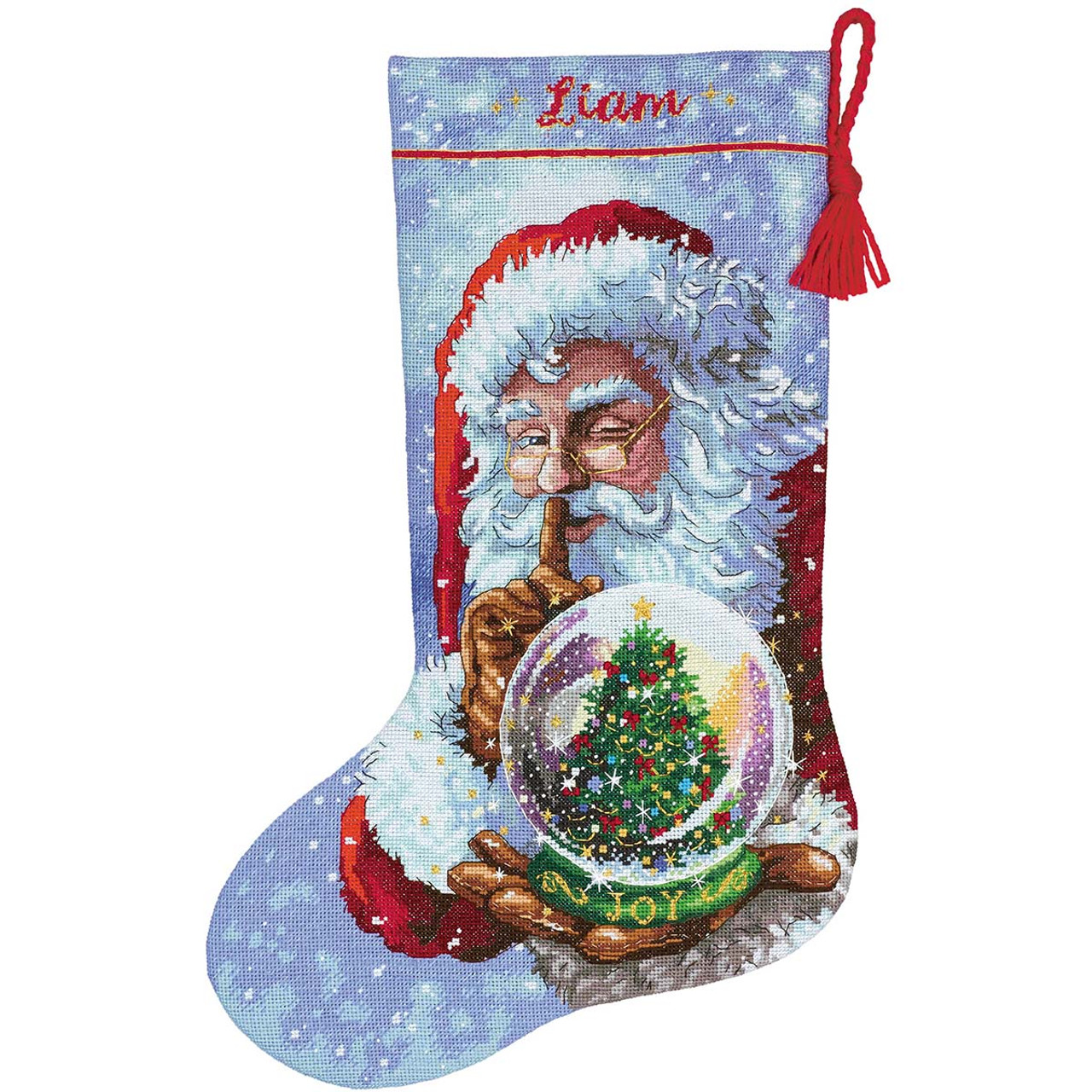 Dimensions Santa's Snow Globe Stocking Counted Cross-Stitch Kit