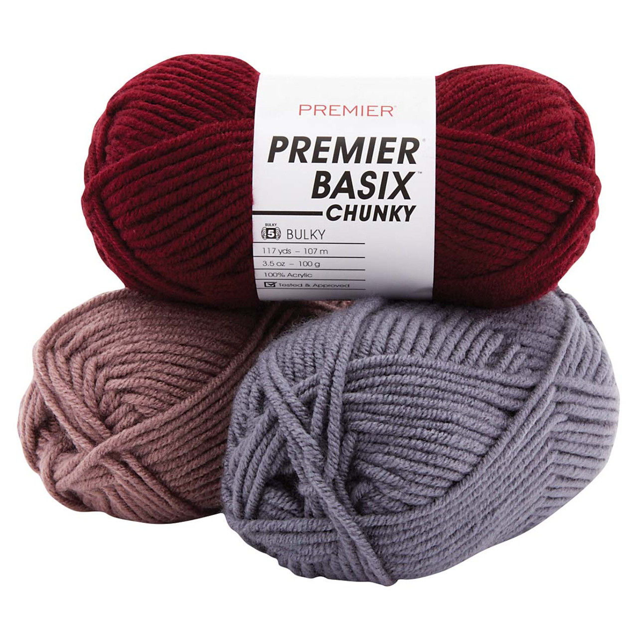 Premier Basix Super Bulky Yarn *New* | Crossed Hearts Needlework & Design Eggplant - Premier Basix Super Bulky Yarn *New*