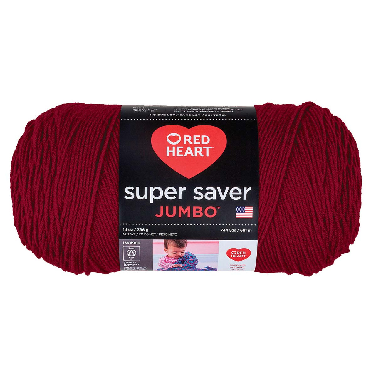 Lot of 4--Red Heart Super Saver Metallic Yarn, (White/Fuschia/Black/Light  Gray)