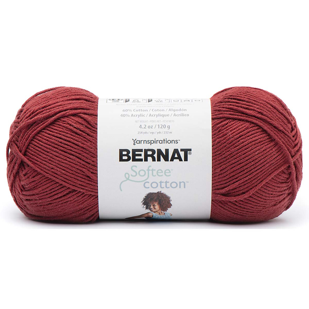 Bernat® Softee® Cotton™ Yarn, Cotton Blend #3 Light, 4.2oz/120g, 254 Yards  