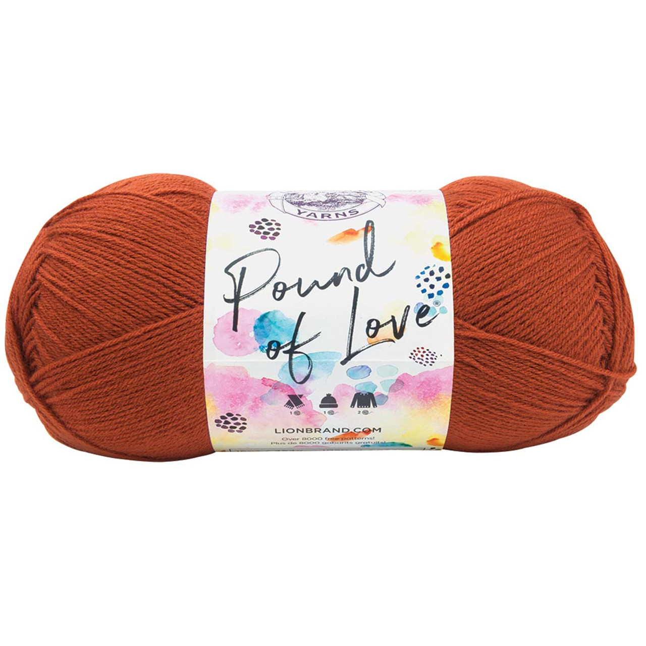  Lion Brand Yarn Pound of Love, Value Yarn, Large Yarn for  Knitting and Crocheting, Craft Yarn, Pastel Pink