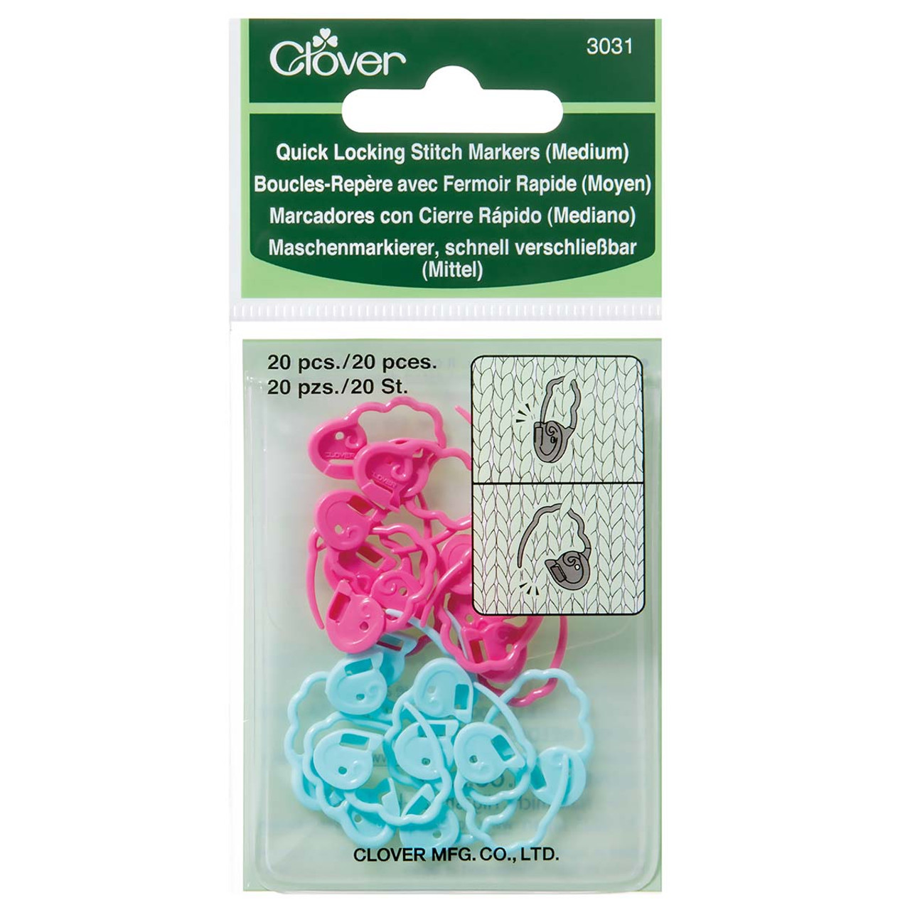 Clover Jumbo Stitch Ring Markers 20/Pkg