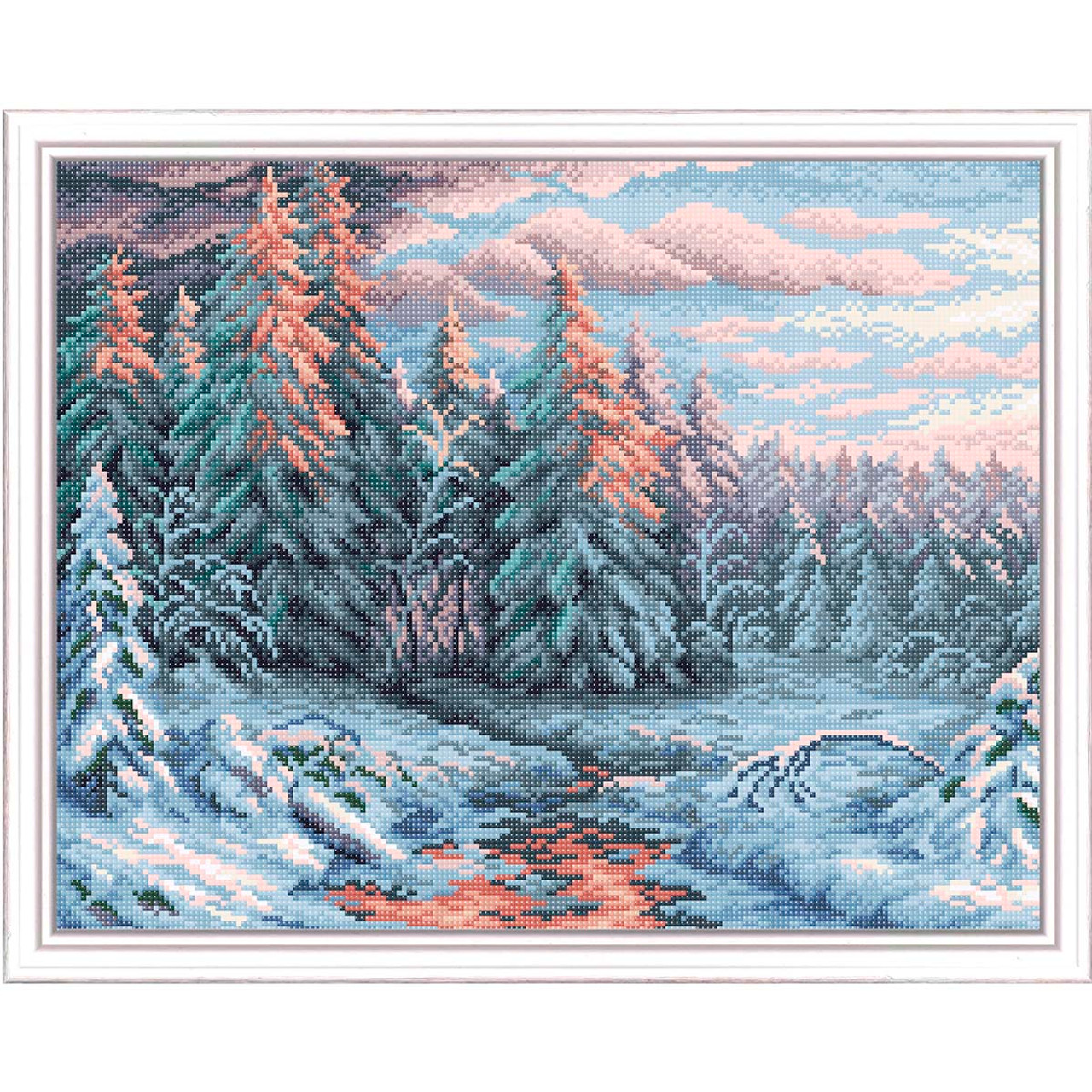 Diamond Painting Full Moon Sea View Small Forest Design Embroidery