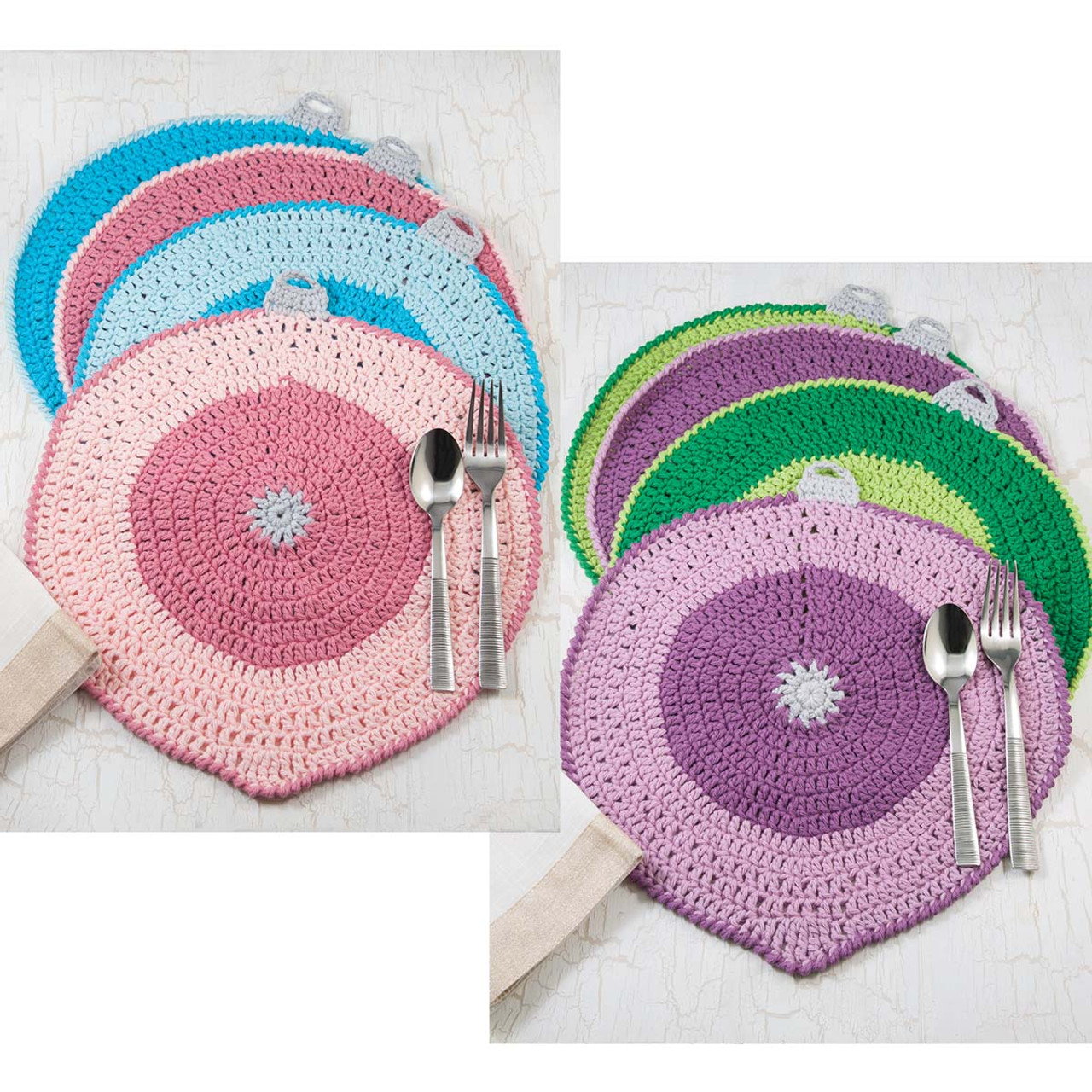 Village Yarn Ornament Place Mats Set of 8 Crochet Yarn Kit