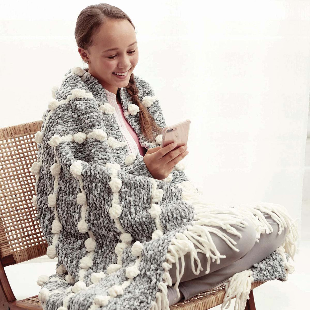 Bernat Bobble Line Knit Blanket Kit