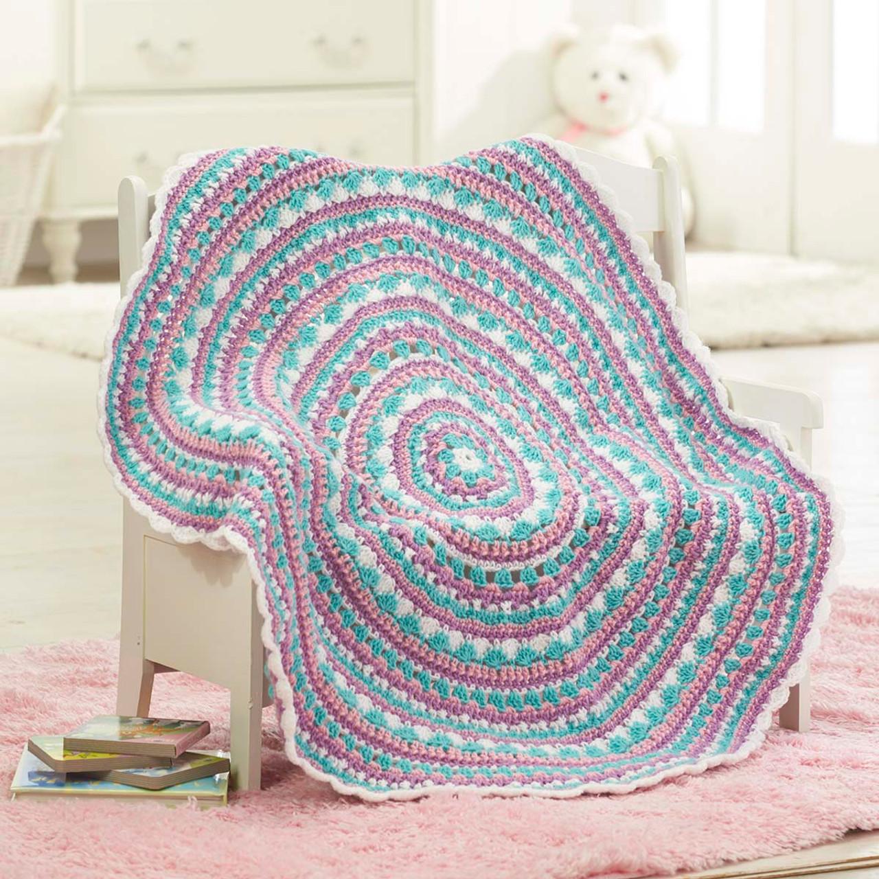 Herrschners Going in Circles Baby Blanket Crochet Kit