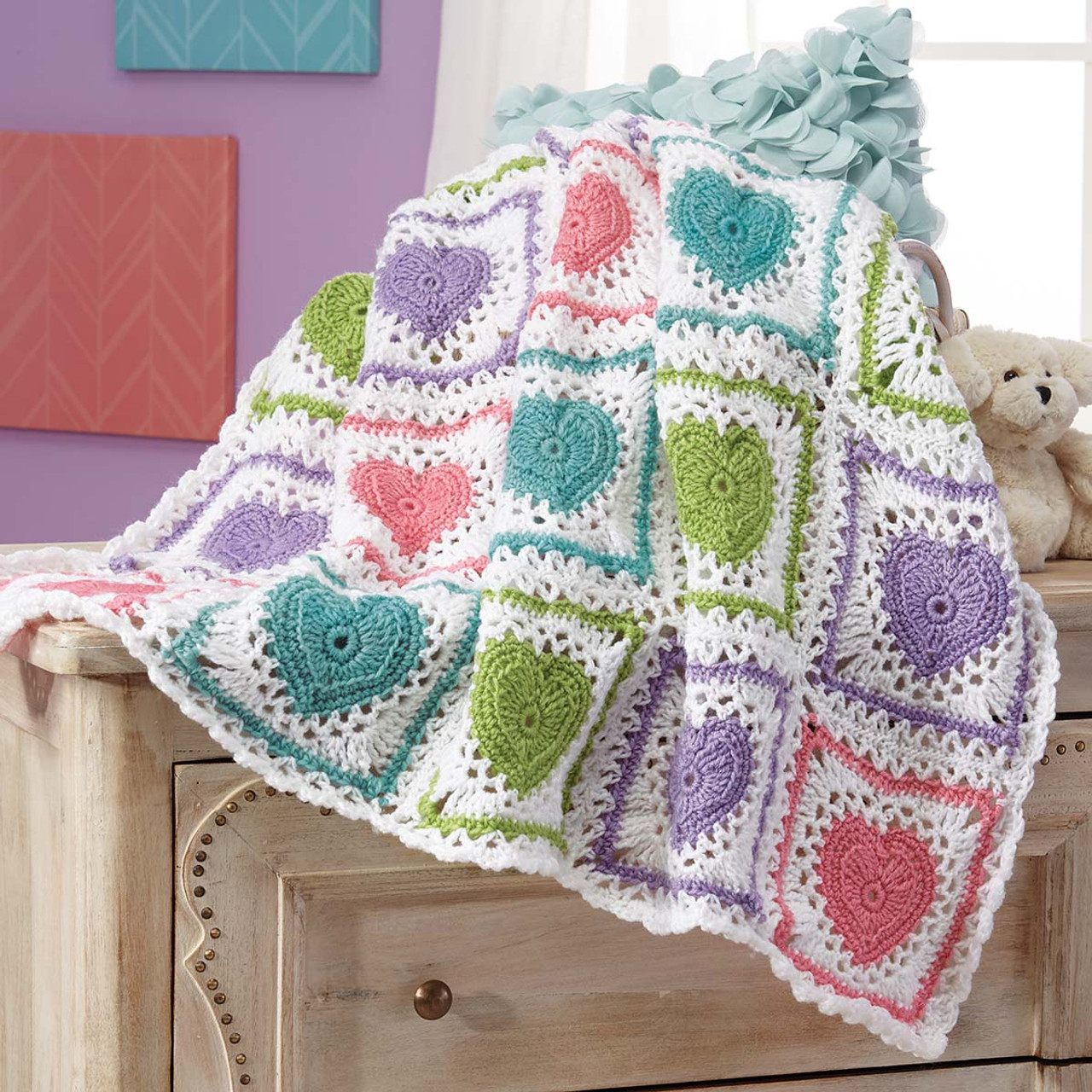 Herrschners Enchanted Ripples Baby Blanket Crochet Kit