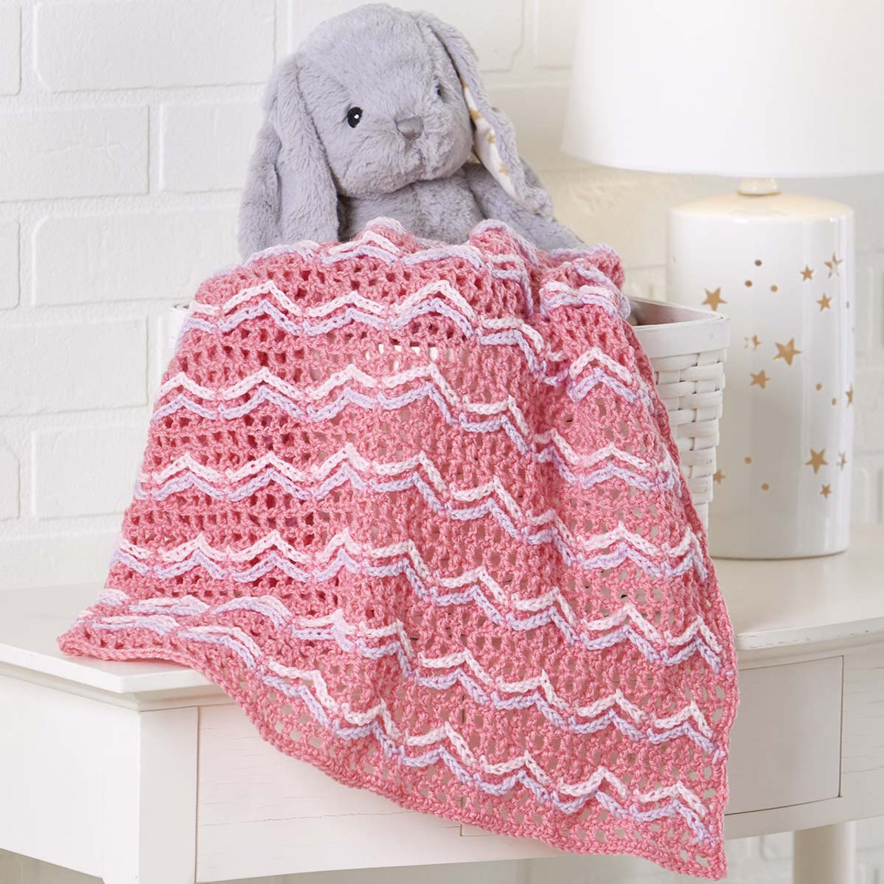 Herrschners Enchanted Ripples Baby Blanket Crochet Kit