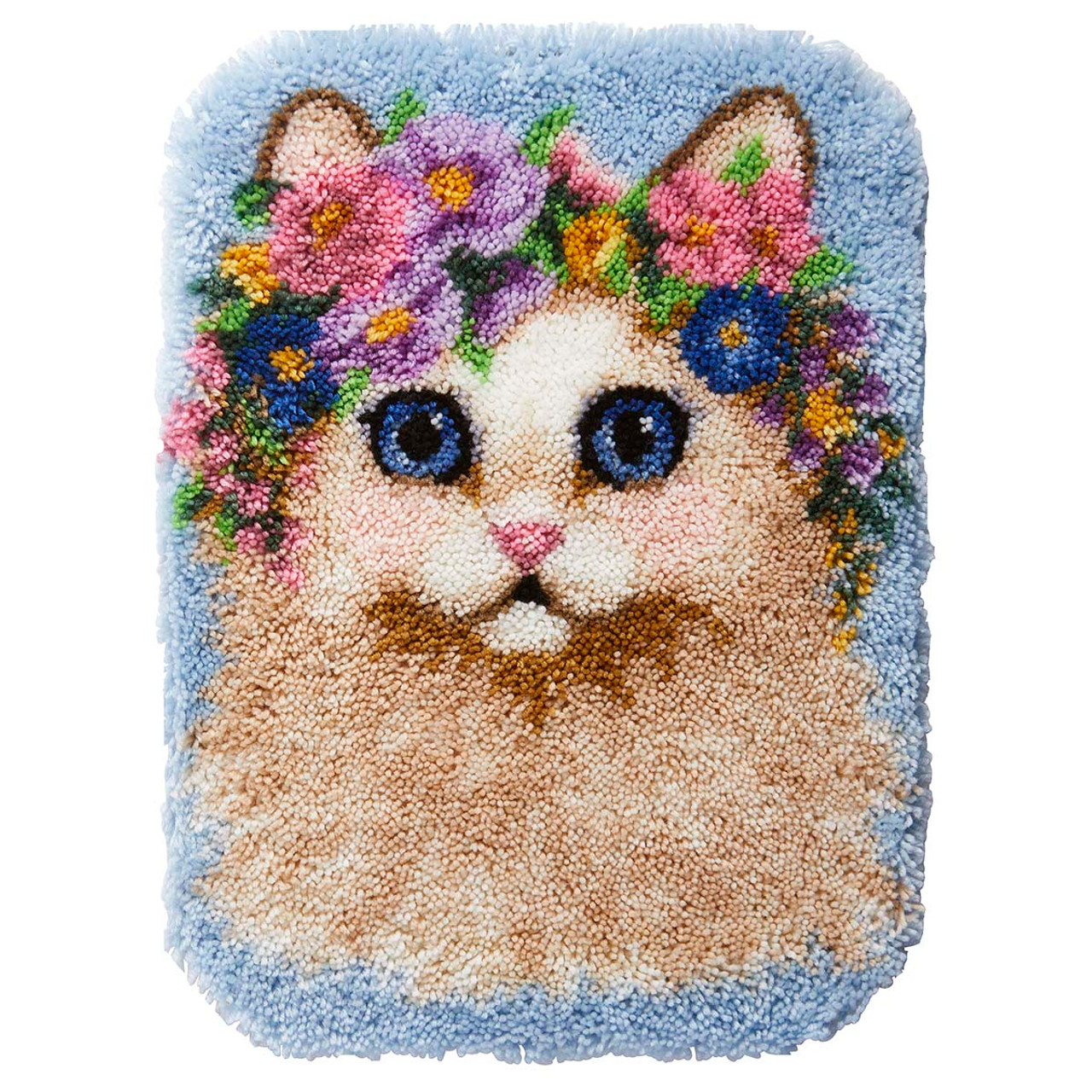 Herrschners Floral Cat Latch Hook Kit