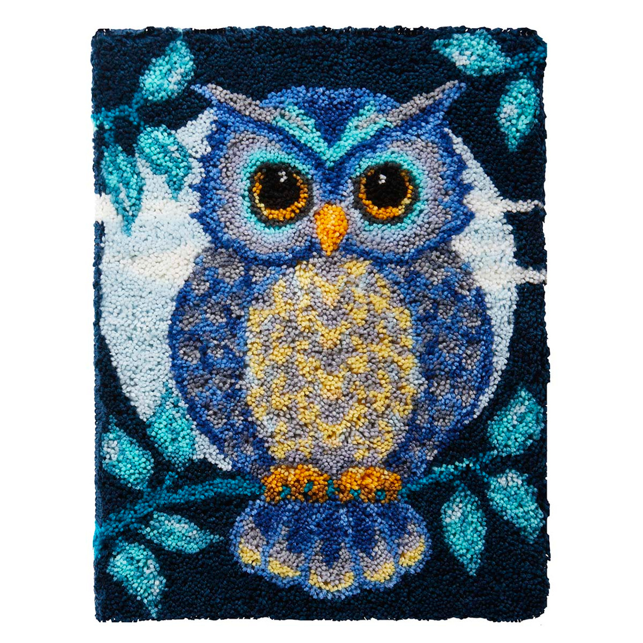 Owl With Mushroom Latch Hook Cushion Cover Kits for Adults Blank