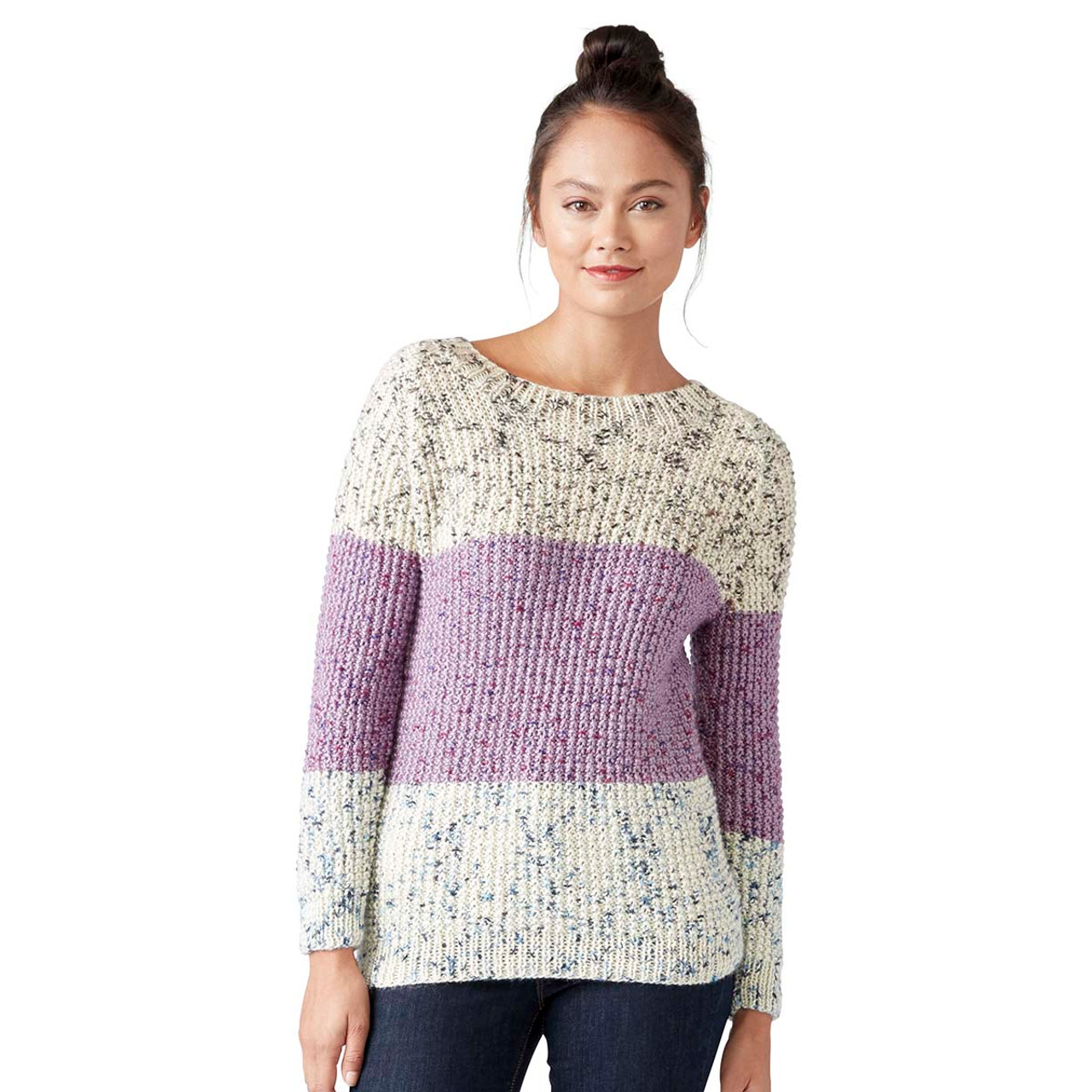 Caron Adult Knit V-Neck Pullover