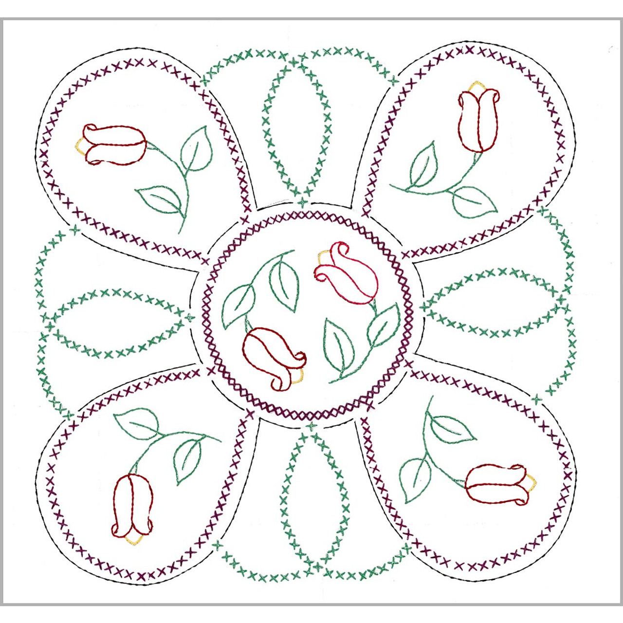 HEILIS✴︎Embroidery Patchwork PT Herrschners Millie Quilt Blocks Stamped Cross-Stitch or
