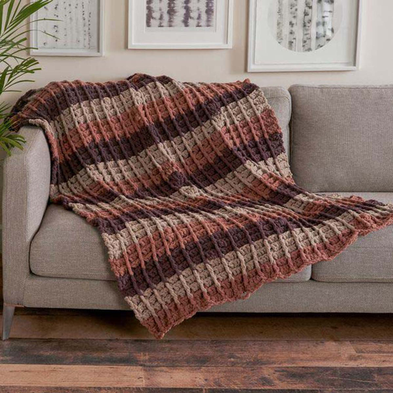 Bernat Textured Grid Baby Crochet Blanket Pattern