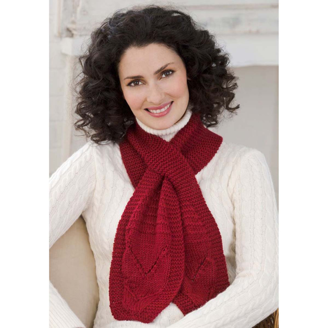 Red Heart Knit Keyhole Scarf Free Download