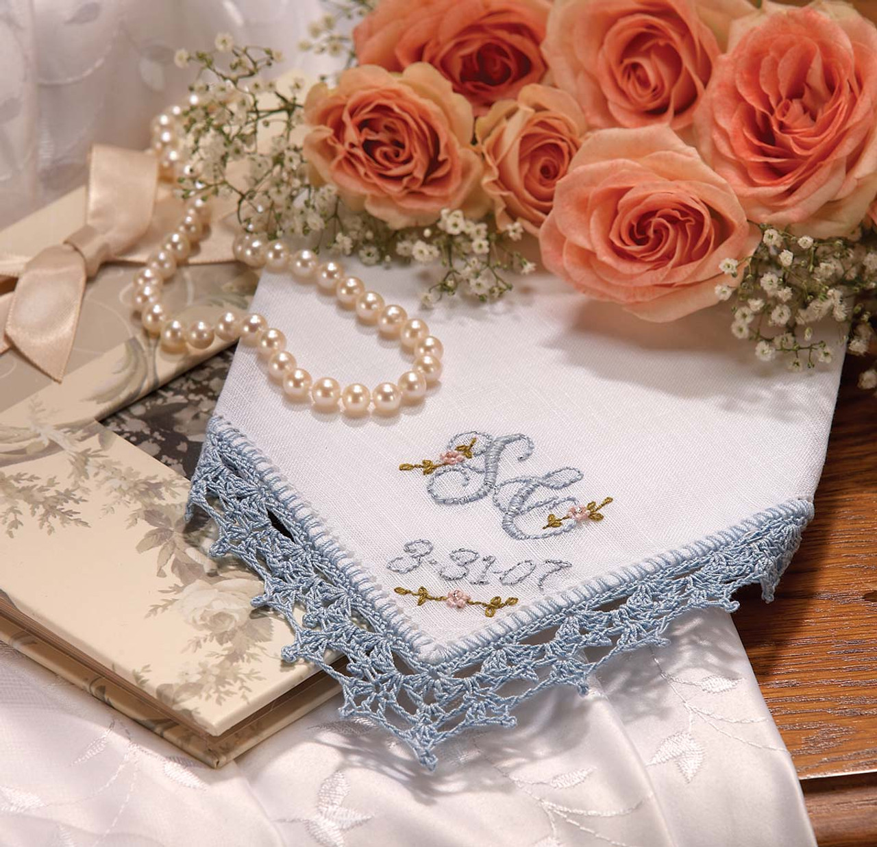 Something Blue Heirloom Wedding Handkerchief Paid Download
