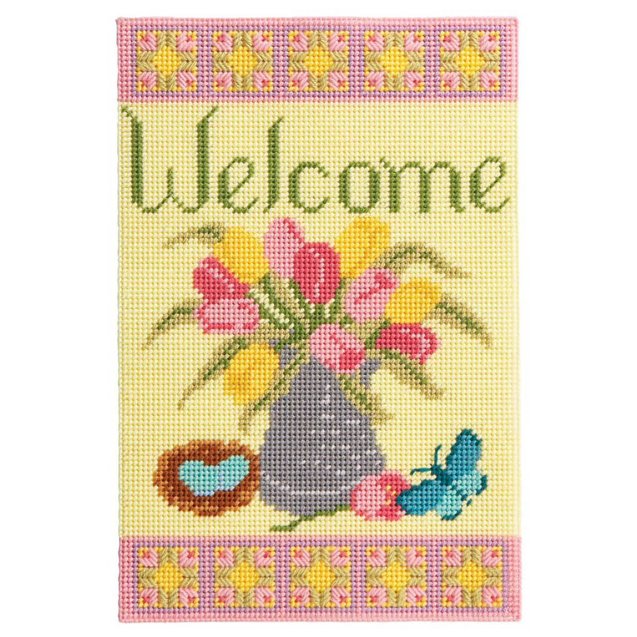 Herrschners Spring Welcome Wall Hanging Plastic Canvas Kit herrschners-spring-welcome-wall-hanging-plastic-canvas-kit