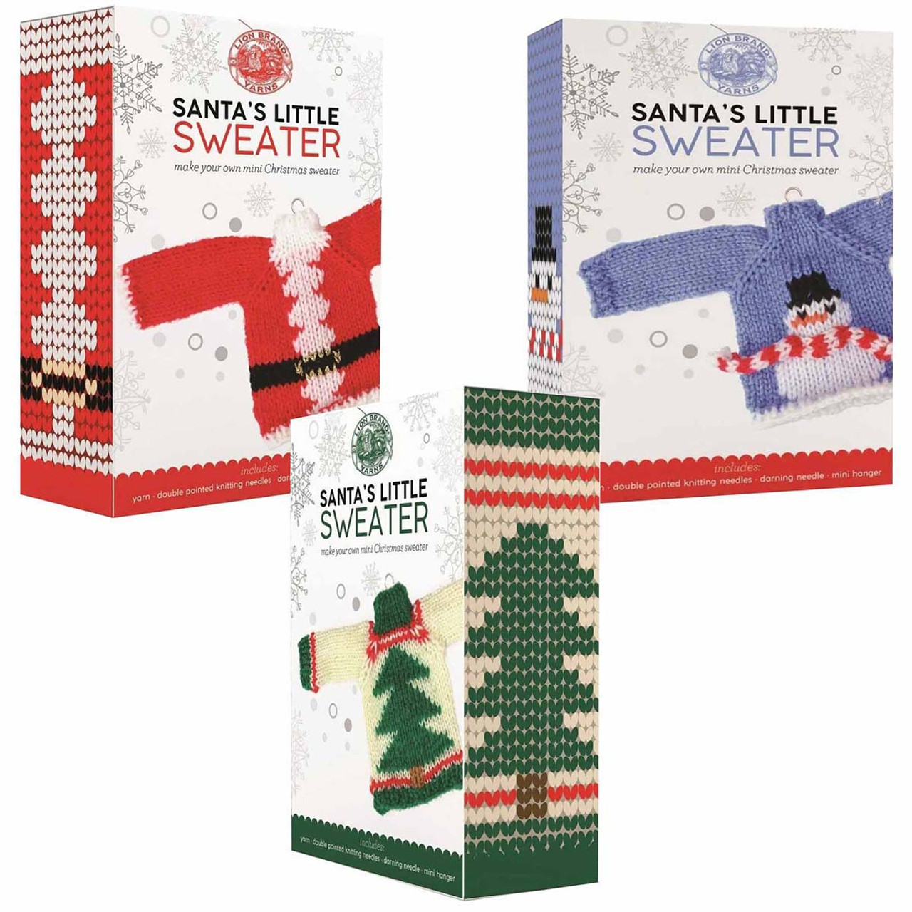 Lion Brand Santa's Little Sweaters Yarn Kit- - 023032056401