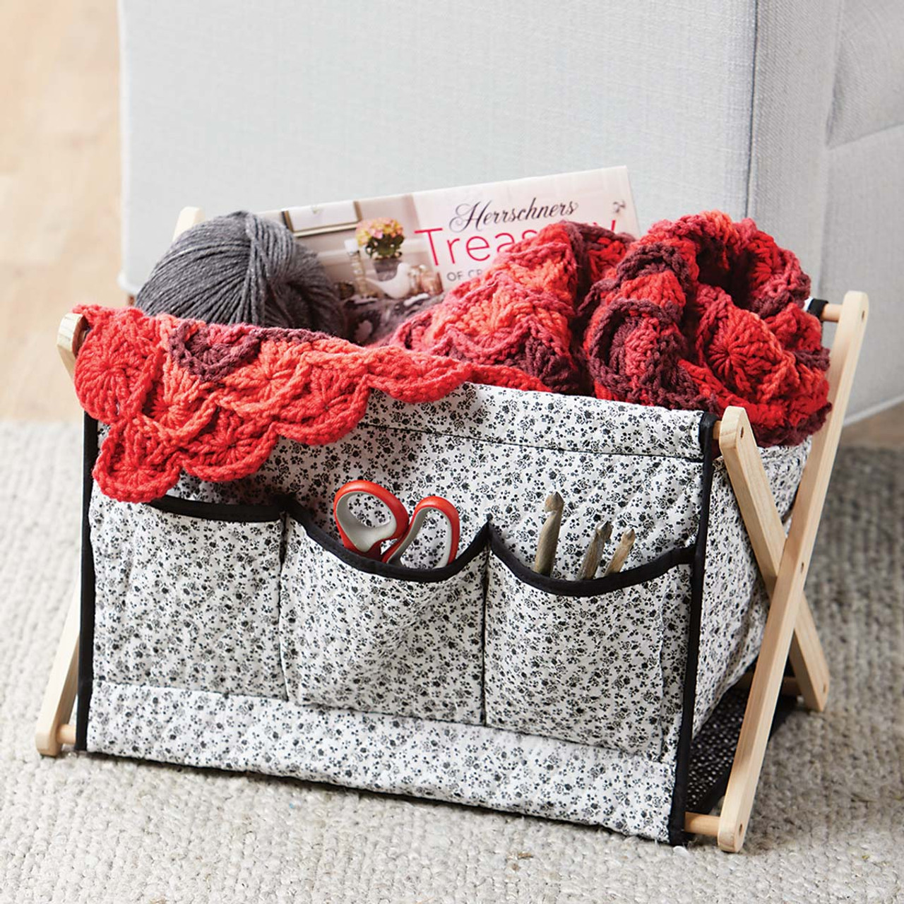 Fold-Up Knitting & Yarn Storage Caddy