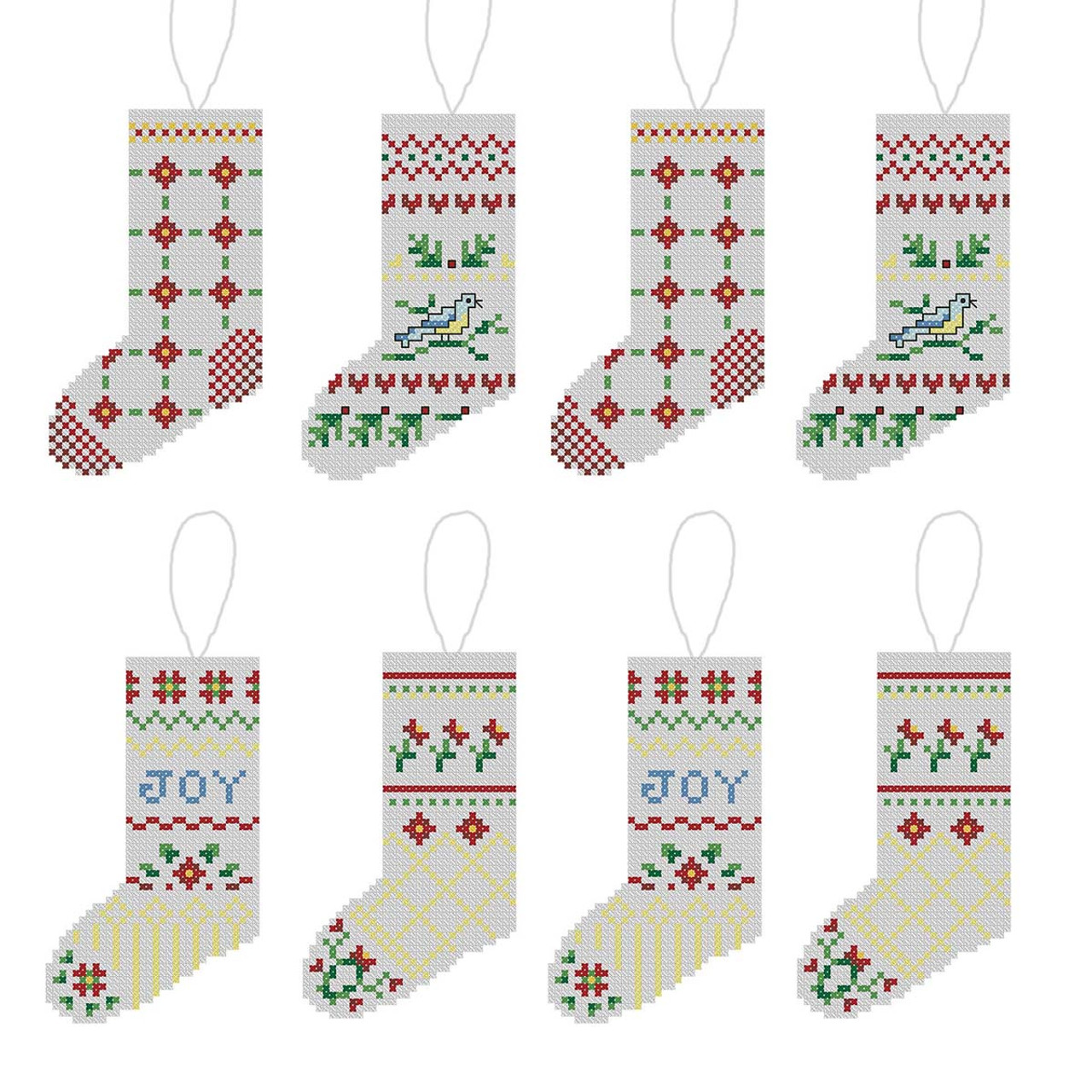Christmas Stocking Counted Cross-Stitch Ornament Pattern Download