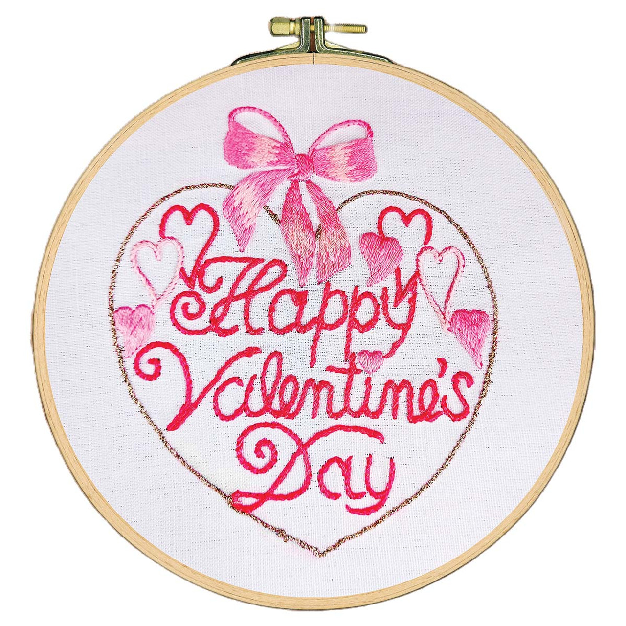 Craftways Happy Valentine's Hoop Stamped Embroidery Kit