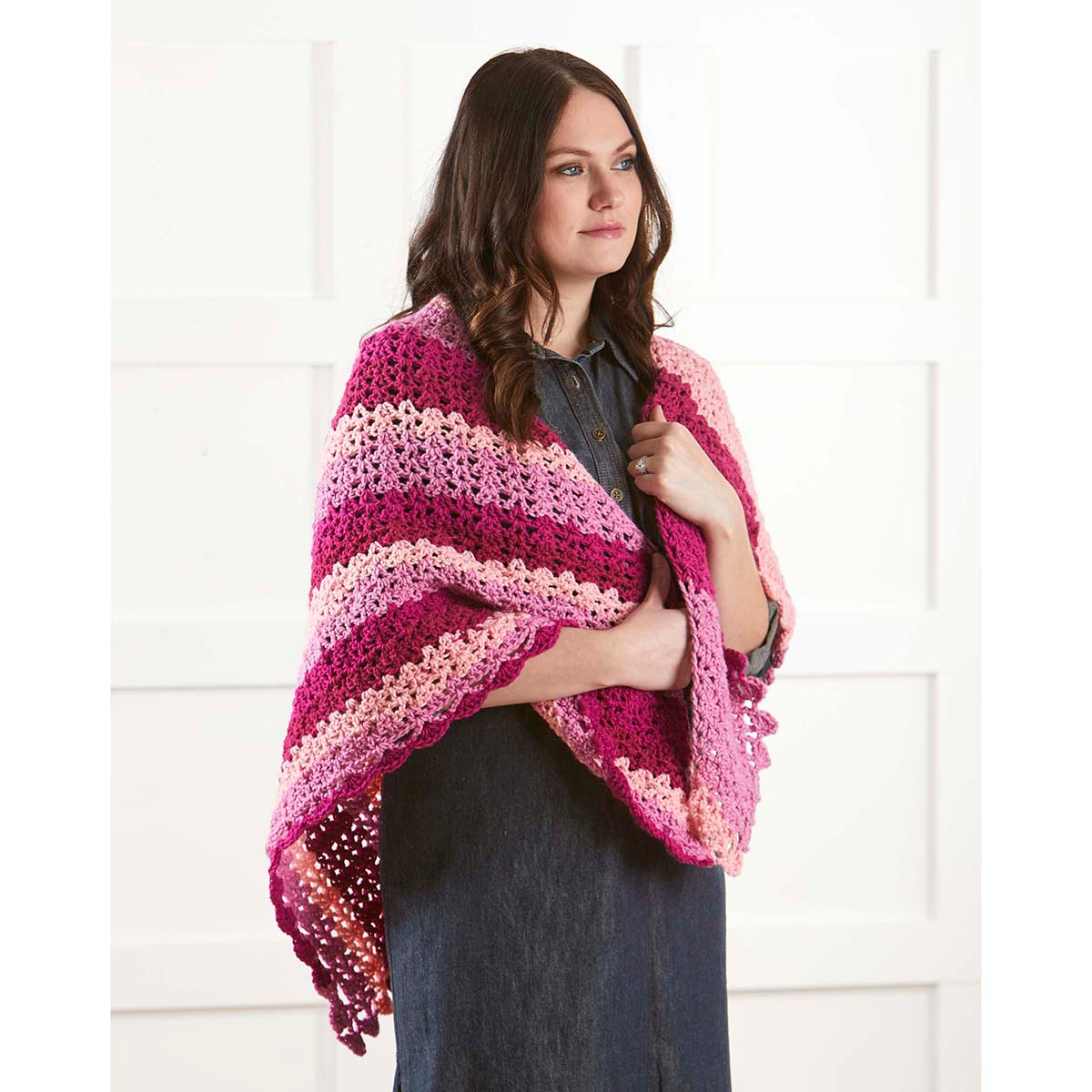 Herrschners Monochromatic Shawl Crochet Kit