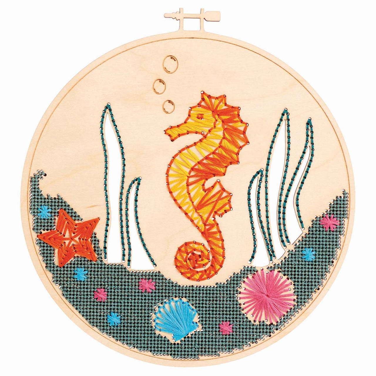Stocking - Seahorse Decorating the Tree hand-painted needlepoint stitching  canvas, Needlepoint Canvases & Threads